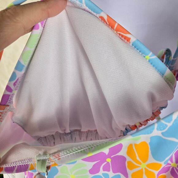 No Boundaries Size Med (7-9) Floral Print One Piece Cutout Front Adj Straps NWT - Picture 8 of 14